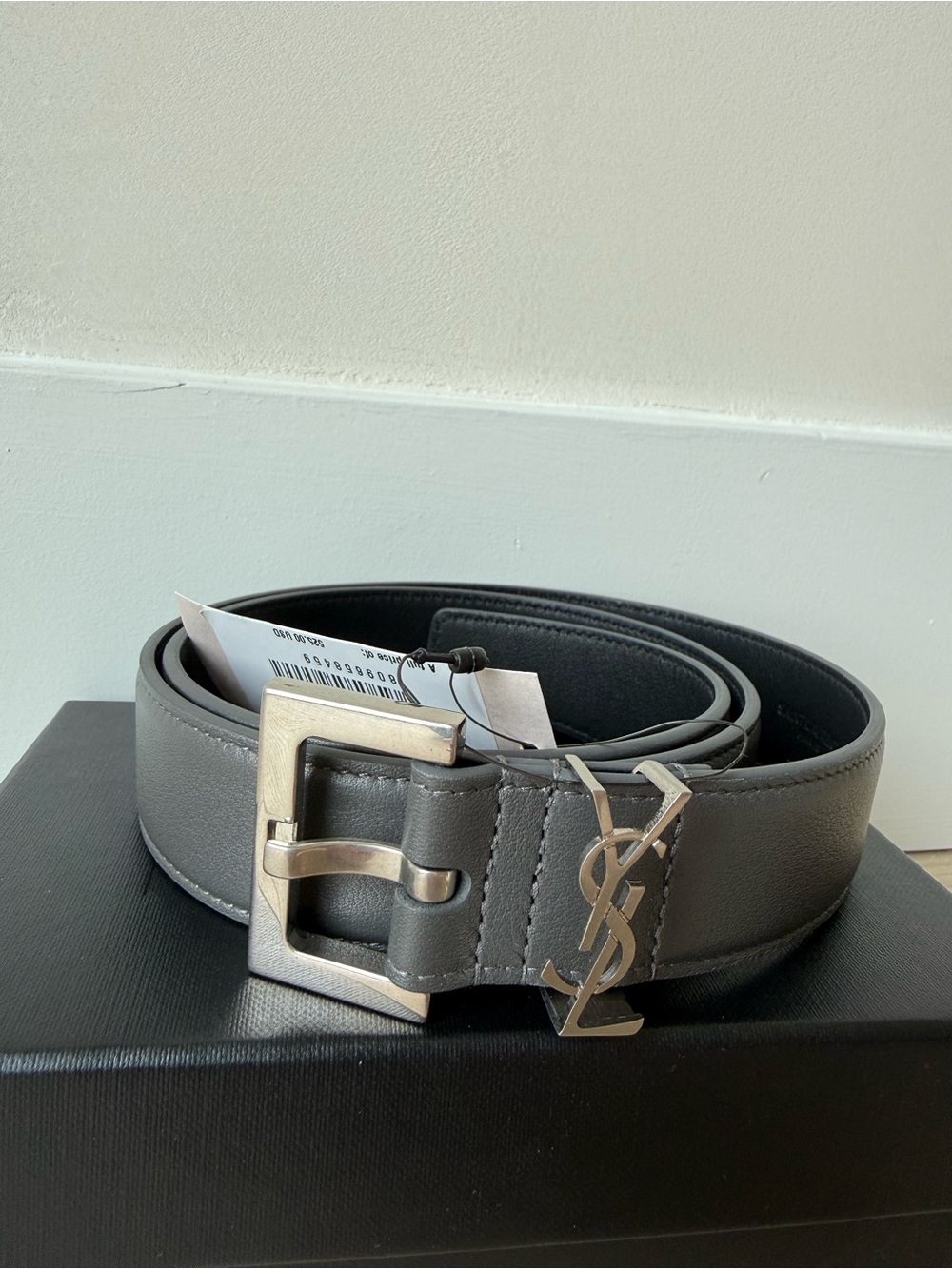 Saint Laurent Cassandre Leather Belt